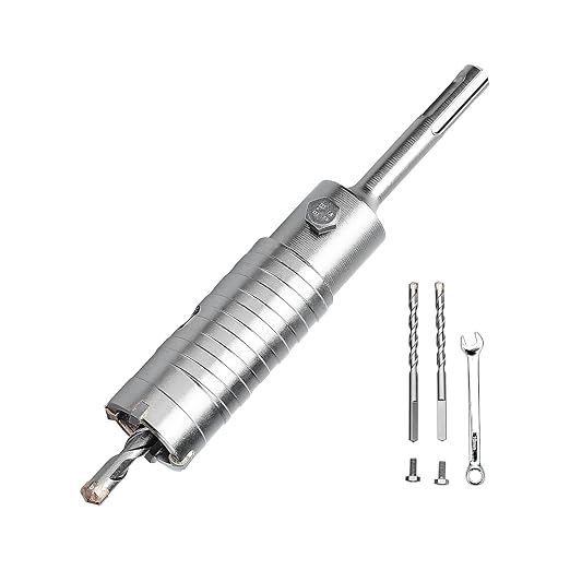 1.5 inch / 38mm Concrete Hole Saw with SDS Plus Shank Connecting Rod, 6.3mm Tungsten Carbide Tip for Concrete, Cement, Brick Wall