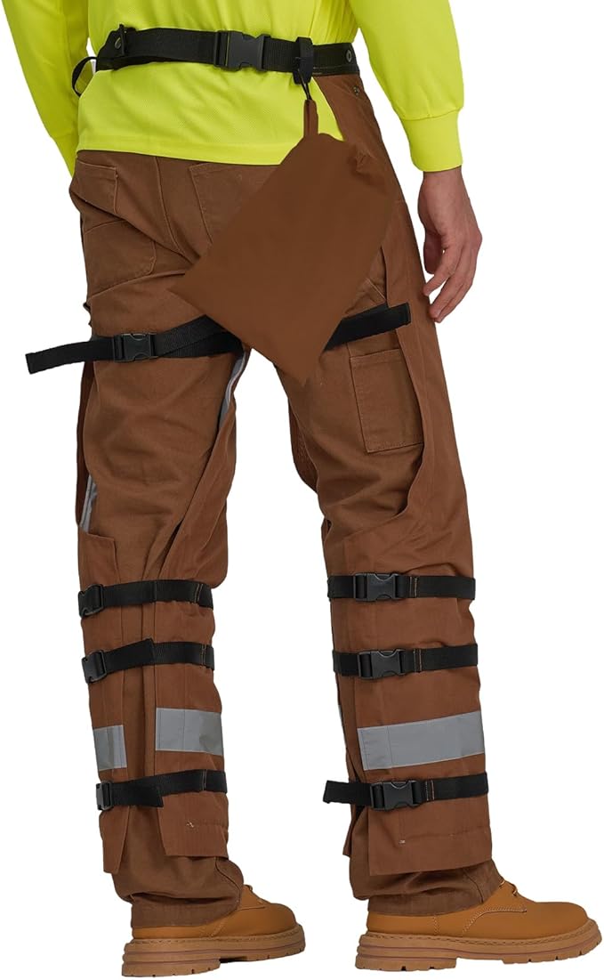 AYKRM Chainsaw Chaps 8-layer Protective Apron Wrap Adjustable orange Chainsaw Pants/Chap for Loggers Forest Workers