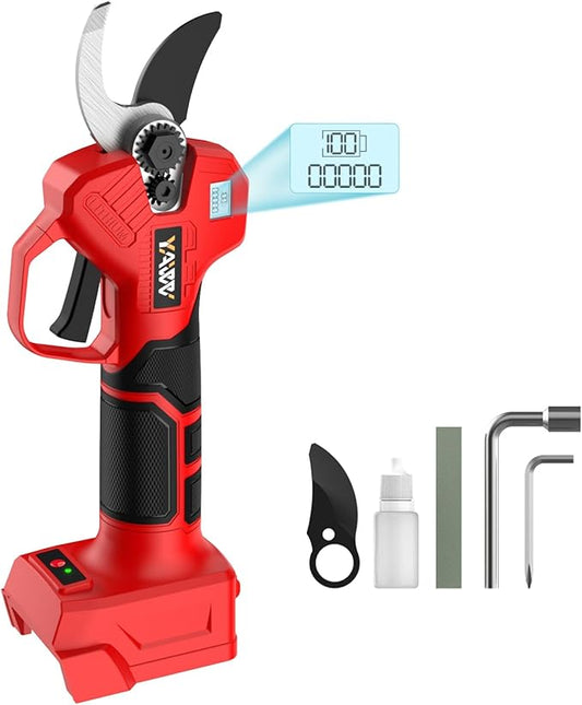 Electric Pruning Shears for Milwaukee M18 Battery, Portable Cordless Pruning Shears with LCD Display竊냆K5 Blades, Adjustable Cutting Diameter 0.8-1.2 Inch for Gardening Tree Pruning(NO Battery)