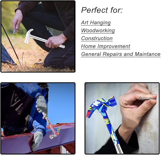 6 in 1 Multitool Hammer, All In One Screwdriver Tools Set Anti-Slip Grip Handle Print Floral Hammer Screwdriver Tool Set Best Gift (Blue)