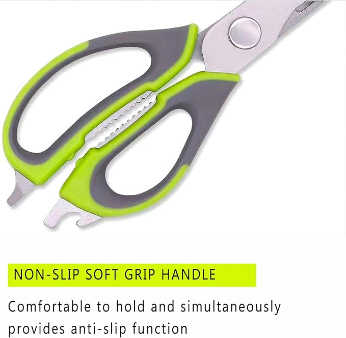 Kitchen Scissors All-Purpose Heavy Duty, Poultry Shears with Strong Magnet Knife Holder, Stainless Steel Removable Safe Blade, Kitchen Shears For Food, Cutting Meat, Herbs, Poultry, Bones