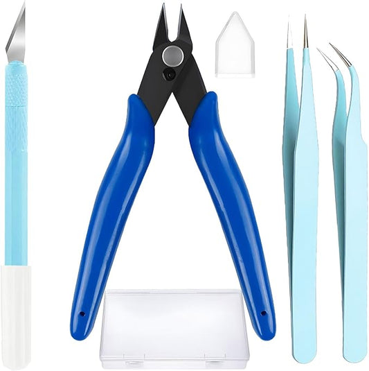 Model Nipper Set for Plastic Models Tweezers Art Blades Plastic Models Tools for Beginners to Repair and Fix Plastic Models