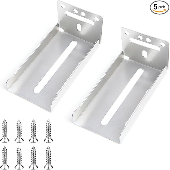 5 Pairs | Rear Mounting Brackets for Face Frame Cabinets - Compatible with HBL' 1.77 Inch (45mm) Width Drawer Slides, 0 to 3.5 Inch Adjustable.