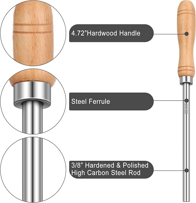 Therwen Card Scraper Burnisher and 6 Pcs Cabinet Scraper Set for Woodworking Card Woodworking Burnishing Tool Include 3 Rectangle 1 Gooseneck and Curved 1 Beveled Hand(Silver)