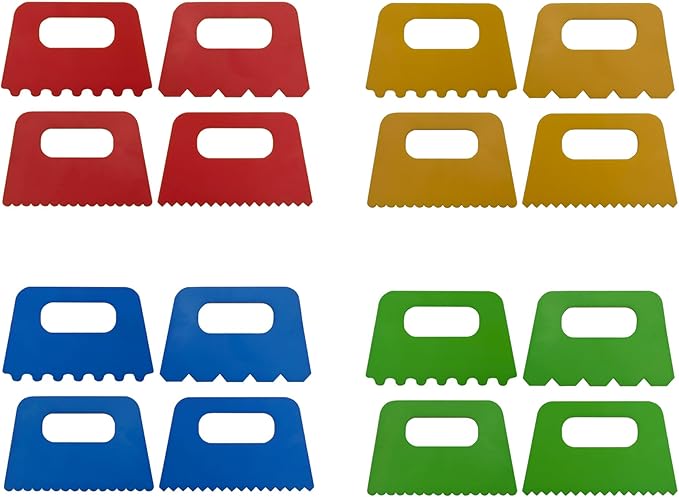 Lependor Plastic Scrapers Kit, 16Pcs Paint Scraper Tool for Arts Crafts Scraping Knife Pottery Painting Tools Drawing Acrylic Putty - 16 Packs
