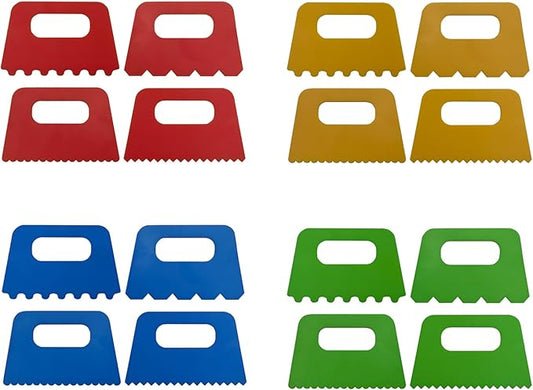 Lependor Plastic Scrapers Kit, 16Pcs Paint Scraper Tool for Arts Crafts Scraping Knife Pottery Painting Tools Drawing Acrylic Putty - 16 Packs