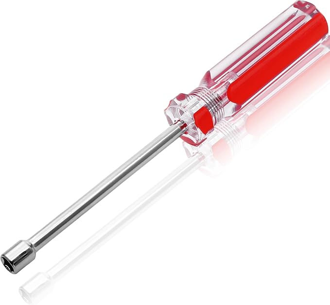 1/4 Inch Hex Nut Driver, Socket Wrench Screwdriver with 3.7-Inch Hollow Shaft, Cushion Grip Handle