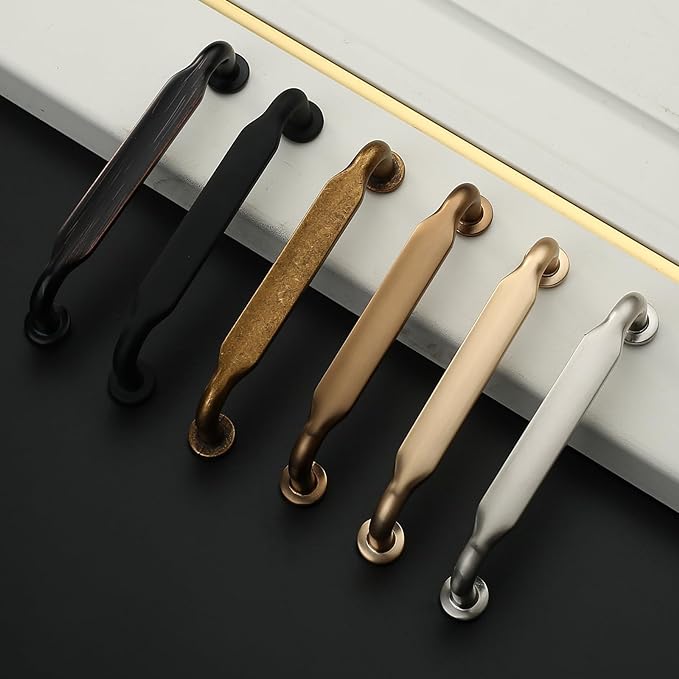 Asidrama 10 Pack 3 Inch(76mm) Brushed Brass Kitchen Cabinet Handles, Cabinet Pulls Kitchen Cabinet Hardware for Cupboard Drawer Pulls