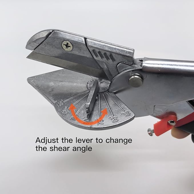 Multi Angle Miter Shear Cutter Hand Tools,45-135 Degree Adjustable Angle Scissors Trim Shears Tools (Black)