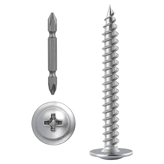 (100 pcs)#8횞2" Phillips Truss Head Wood Screws Stainless Steel 410 Quick Metal Self Tapping