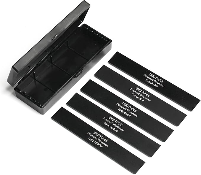 DMD 5-Piece Diamond Sharpening Stone Set for RUIXIN PRO RX-008 & RX-009 Fixed-Angle Systems | Grits 240#, 360#, 600#, 1000#, 1500# | Precision Honing for Kitchen & Outdoor Blades