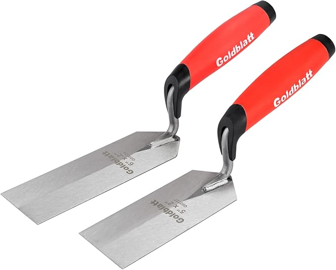 Goldblatt Industries Margin Trowel set, 6"X2" & 5"X2", Professional Masonry Flooring Tool for Concrete, Cement, Tile