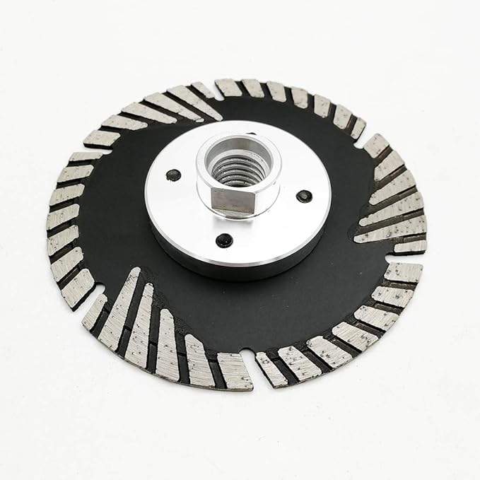 SHDIATOOL Diamond Turbo Blade Dia 4 Inch with Slant Protection Teeth Cutting Stone Granite Marble Concrete Brick with 5/8-11 Thread
