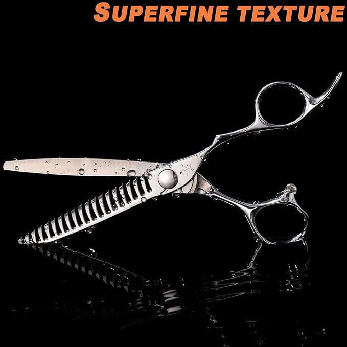 High-end Professional Hair Cut Thinning Scissors Hair Cutting Teeth Shears Barber Hairdressing Texturizing Scissor Extremely Very Sharp 6.1 Inch Dynamic Stainless Steel Alloy For Salon& Home