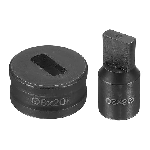 HARFINGTON Hydraulic Hole Punch Die 過8횞20mm Slot Hole 40Cr Steel Electric Punching Kit for CH70 Electric Punching Machine, Black