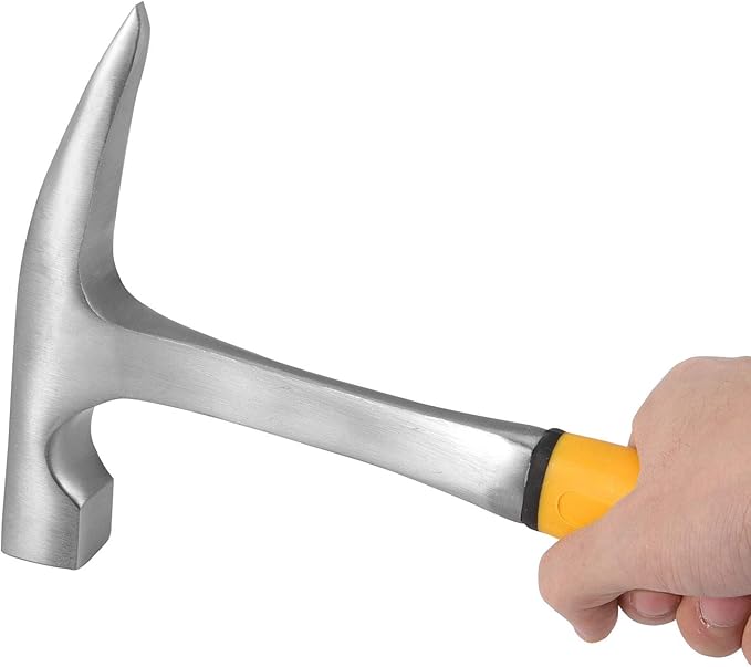 ZOENHOU 2 PCS 32 oz Rock Pick Hammer with Pointed Tip, Geological Tools Rock Hammer Brick Hammer with 12 Inch Shock Reduction Skid Handle