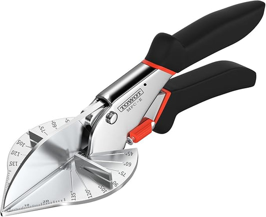 TOWOT Angle Miter Shears Cutter, Angular Trim Cutter of Molding, Adjustable at 45 To 135 Degree With Safety Lock Hand Tools for Cutting Plastic, PVC and Molding Trim