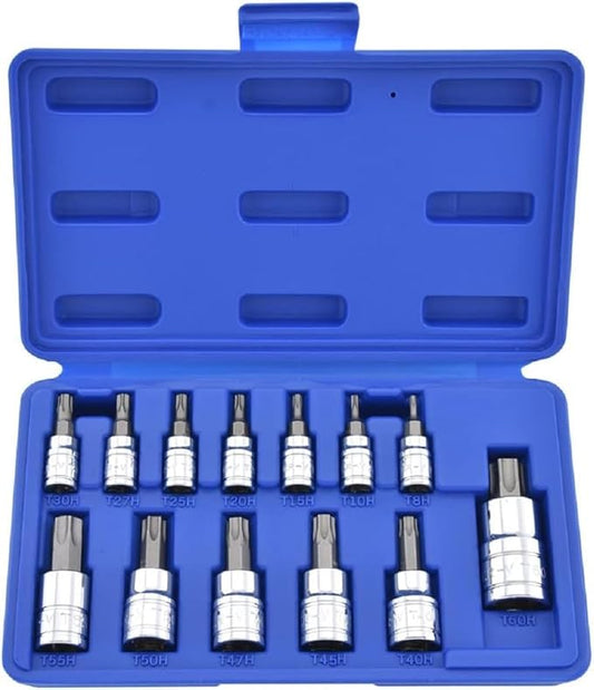 NEIKO 10073A Tamper Proof Torx Bit Socket Set |13-Piece | S2 Steel Bits & Cr-V Steel Sockets | TT8 ??TT60