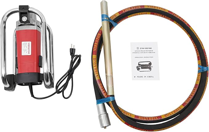 Electric Concrete Vibrator, 2000W 4300rpm Handheld Insertion Concrete Vibrating Tool with 13FT Vibrating Shaft, Portable Pencil Cement Vibrarator for Industrial Concrete Construction