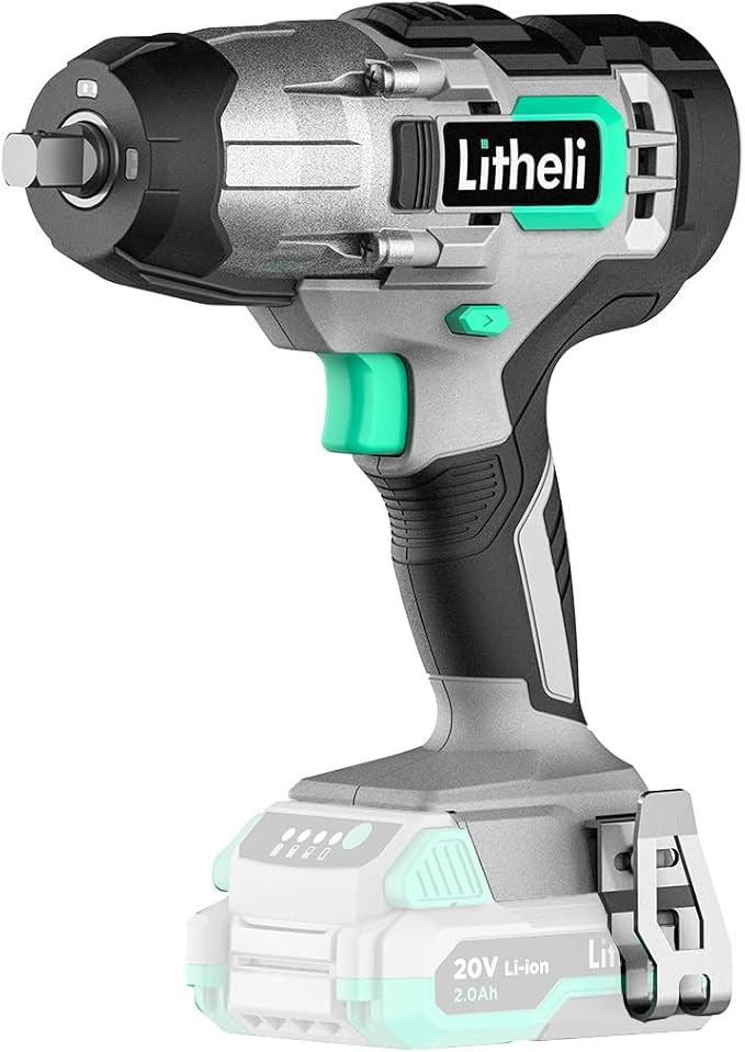 LiTHELi Impact Wrench Cordless, 1/2 inch Power Impact Wrenches Max Torque 320 ft-lbs(430N.m), Bare Tool, Battery and Charger not Included
