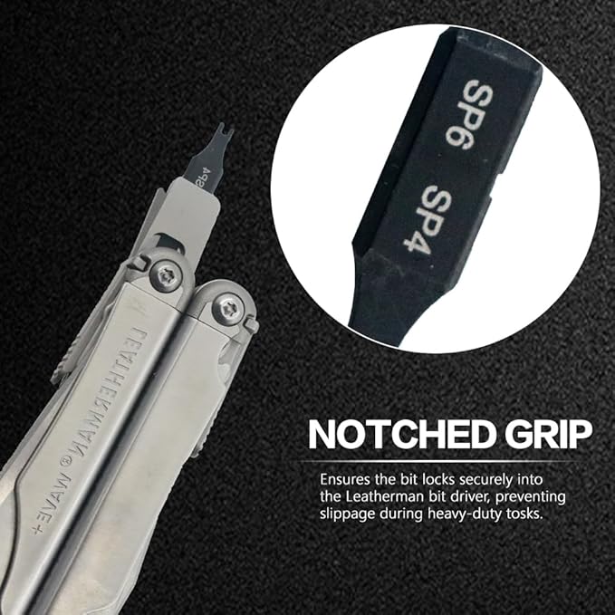Security Bit Kit Set with Spanner Screwdrivers-SP4/SP6 Bit for Leatherman, Replacement Double-Ended Flat Screwdriver Bits for Leatherman Multi-Tool Accessories,S2 Steel (2Pack)