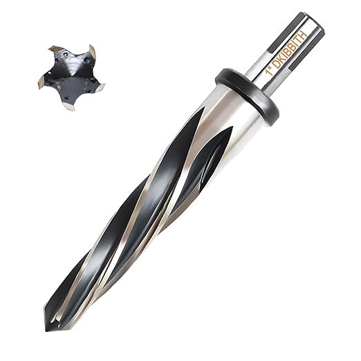 1??Bridge Construction Reamer Drill Bit, M2 HSS Taper Chucking Reamer for Steel Alloy Metal Wood Plastic, 1/2" Non-Slip Shank, 5-Spiral Flutes Car Reamer, to Align or Enlarge Holes, 25mm
