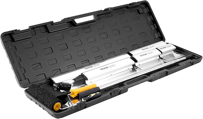 VEVOR Drywall Skimming Blade Set, 7/10/14/16/24 in Skimming Blades + 34-81.6 in Extension Handle Pole, Stainless Steel Knife Professional Skim Coat Tools, for Gyprock/WallBoard/Plasterboard