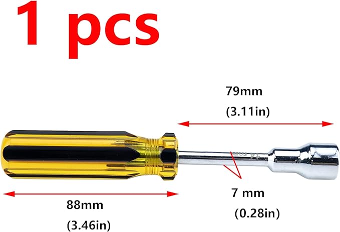 Antrader 14 mm Socket Wrench Screwdriver, High-carbon Steel Hex Nut Driver Non-Magnetic Tip Carburetor Adjustment Tool with 79mm Shaft