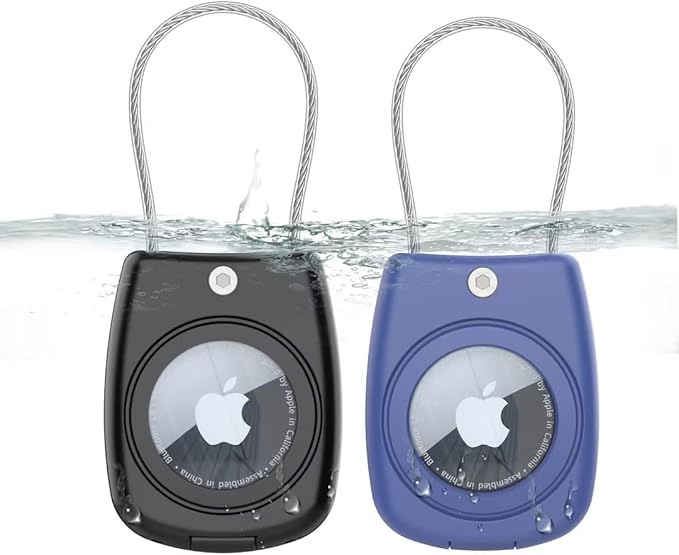 HATALKIN for Air tag Holder for Air tag Keychain Case with Screen Protector,IP68 Waterproof for Air Tags Key Chain for Apple Tag GPS Tracker,for Air Tags-4 Pack Holder for Luggage Key,Backpack