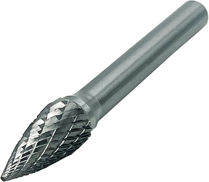 SG-3 Double Cut Tree Shape Tungsten Carbide Rotary Burr with 1/4" Shank for Die Grinder and Drill,4PCS by LU&MN