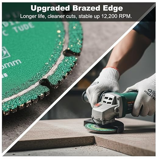 12 Pack Indestructible Disc 2.0 - Cut Everything in Seconds, 4 Inch Indestructible Disc for Grinder for Angle Grinder 7/8 inch, Circular Saw Blades for Rock Slab, Tile Ceramic Metal Wood PVC Pipe