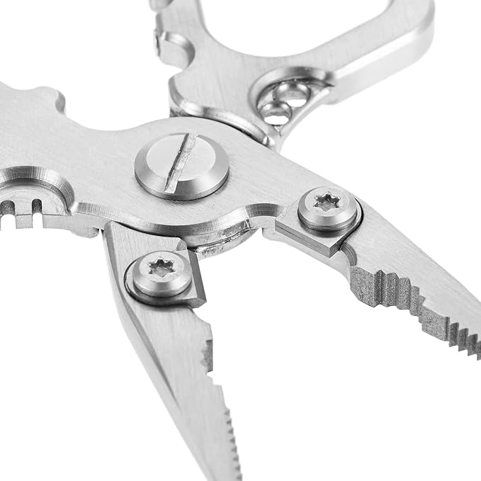 dophee Fishing Pliers Saltwater with Split Ring, Stainless Steel Mini Multifunctional Fish Hook Remover PE Line Cutter Scissors Tool Fishing Gear Accessories