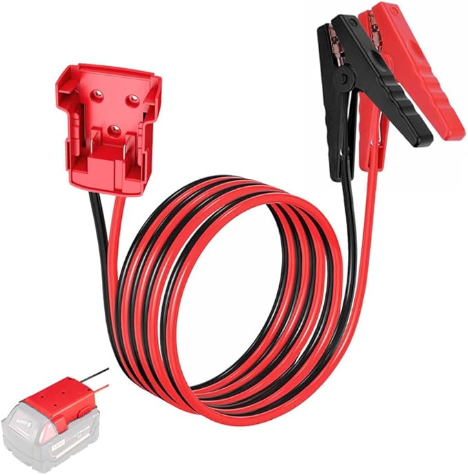 Jumper Cable Clamps Compatible with Mil.waukee M18, Silicone wire 6FT 8AWG Cable,18V Battery Jumper Starter for Mid-Size Cars Light Trucks Car Jump Starting Using Tool, 392 ??(200??