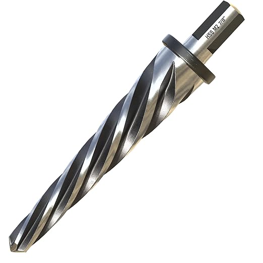 Bridge Construction Reamer-7/8, M2 HSS Taper Chucking Reamer Drill Bit with 5-Spiral Flutes Design for Steel, Alloy, Aluminum, Wood and Plastic