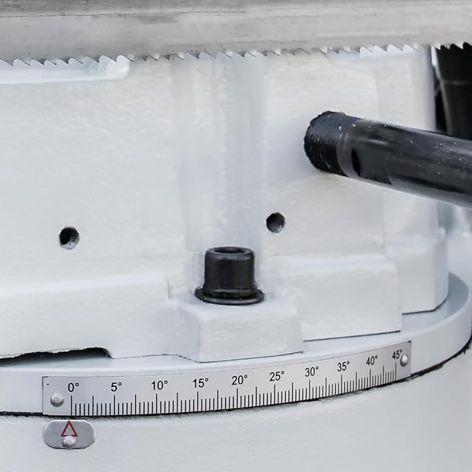 KAKA INDUSTRIAL Metal Band Saw,10Inch (254mm) Swivel Base, 45°Angled Cutting, Hydraulic 4-Speed, 2HP, 220V Single-Phase, Metal Cutting Band Saw For Steel Beams Pipes Structural Fabrication, BS-1018R