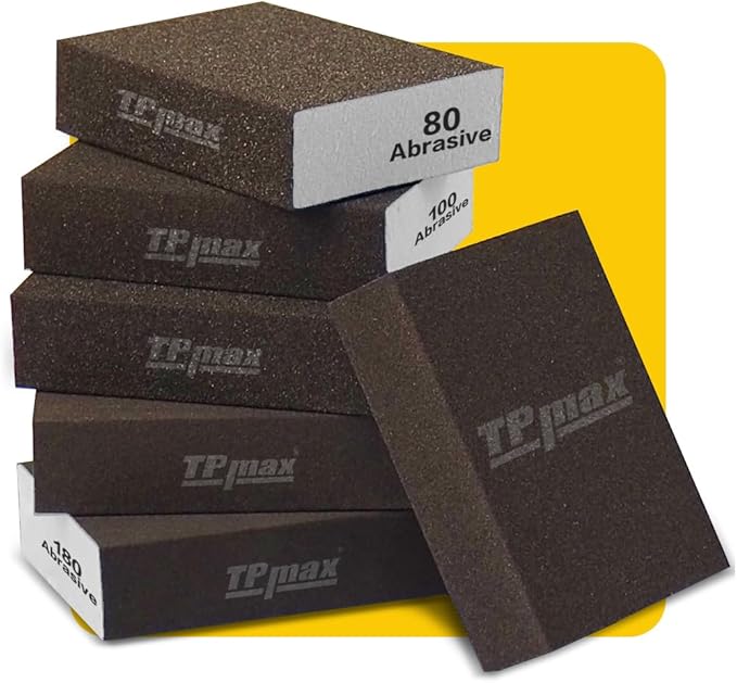 Sanding Sponge, Coarse/Medium/Fine/Superfine 6 Different Specifications Sanding Blocks Assortment,6 PCS,Washable and Reusable.