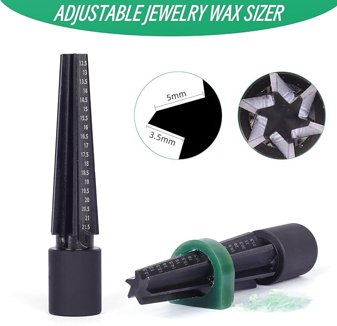 Jewelry Wax Carving Kit with Wax Tubes Ring Mandrel and Dual-End File for Jewelry Lost-Wax Casting Making and Design (4PCS)