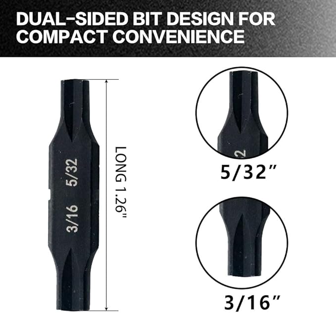 Security Bit Kit Set with Clutch Screwdrivers #3/16?쓆nd 5/32" Bit for Leatherman, Replacement Double-Ended Flat Screwdriver Bits for Leatherman Multi-Tool Accessories,S2 Steel (2Pack)
