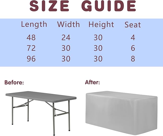 HolidayIdeas 2 Pack Red Fitted Tablecloth for 6ft Tables, 4-Sided Christmas Table Cover for Holiday Markets, Yard Parties, & Gift Tables, Wrinkle-Resistant Washable Xmas Decorations
