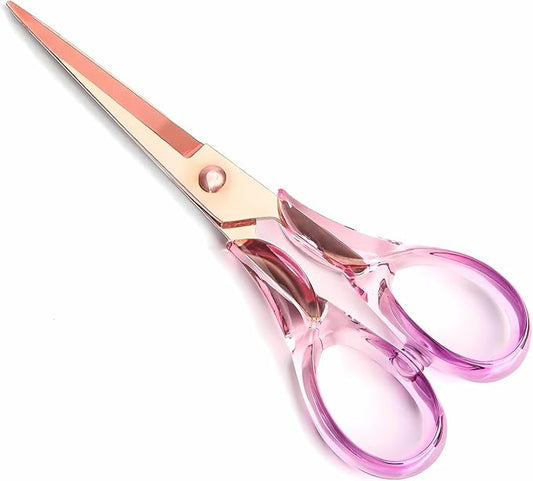 6.3??Small All-purpose Scissors, Stainless Steel Blade with Purple Acrylic Handle, Craft-Shears for Kids & Adult, Perfect for School, Home, Office Desk, Tijeras