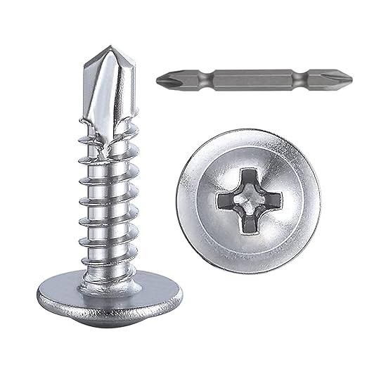 (300 pcs) Wensilon #10횞5/8?쓋or Sheet Metal Self-Tapping Screws 410 Stainless Steel Truss Head High-Strength Quick Tapping Screws