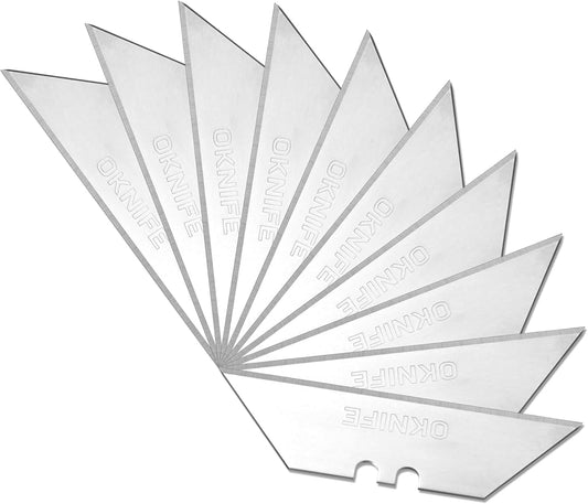OKNIFE Utility Knife Blades 10 Pack - Compatible with Otacle U1 & U1 Pro Series and Most Utility Knives, Ultra Sharp Durable SK5 Steel for Heavy-Duty Cutting Tasks