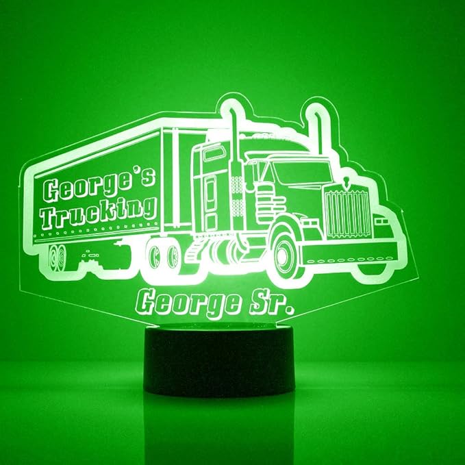 Transportation Custom LED Sign Night Light Lamp with Remote, Light Up Display with Personalized Name or Image, Customized and Made in The USA, Clear Acrylic Design Home Decor with 16 Colors, 4 Modes