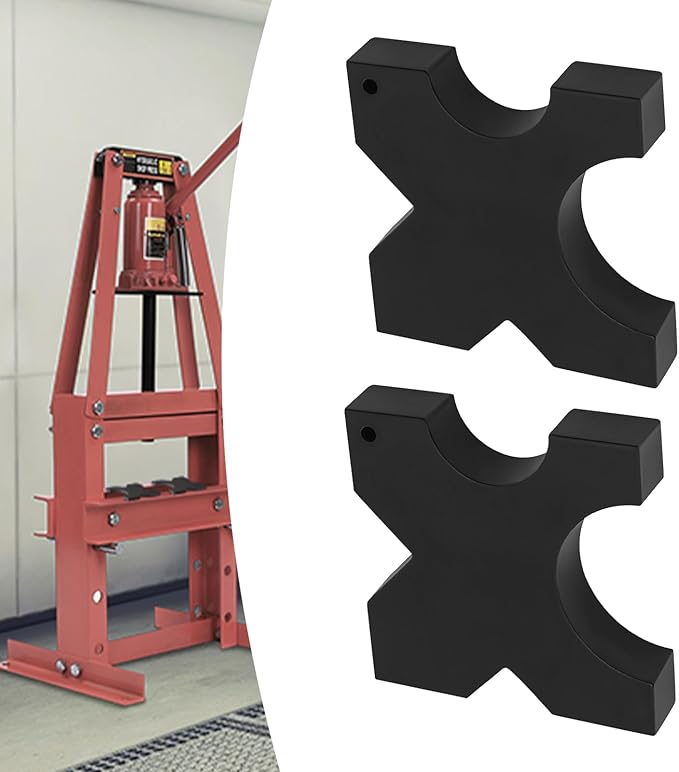Arbor Press Plate, 20 Ton and 32 Ton Shop Metal Press Plates with 4 Notch, 1 inch/25mm Thickness, H Frame Thickened Solid Hydraulic Shop Press Plate 1" x 5" x 5" (1 Pair)