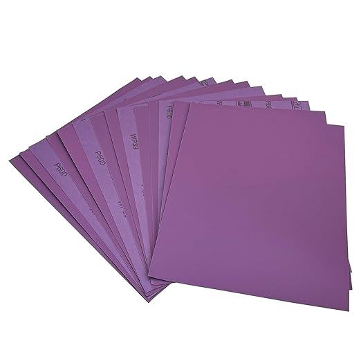 600 Grit Wet Dry Sandpaper, 9 x 11 Inch (23x28 cm) Sanding Sheets, 15 PCS Premium Aluminum Oxide Abrasive Sand Paper for Wood Metal Ceramic or Auto Polishing and Scratches Removing