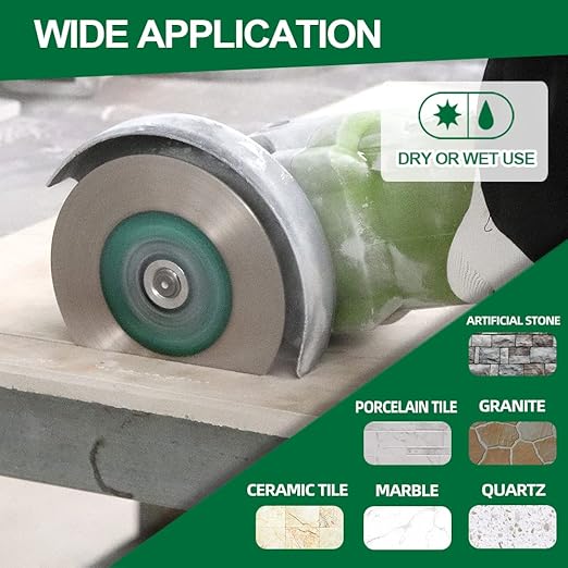 Tile Diamond Saw Blade - 4.5"/115mm Dual-Purpose Diamond Cutting Disc,Angel Grinder Blade Arbor 5/8"-11 Thread for Cutting and Grinding Ceramic Tiles,Porcelain,Granite,Marble