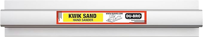 Du-Bro Kwik Sand Lightweight Aluminum Hand Sander Sanding Block with Comfortable Ergonomic Grip, Includes 3-Pack Precut Self-Adhesive Sandpaper (1 Each of 80, 150, and 220 grit), 11 Inch,Silver