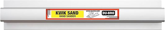 Du-Bro Kwik Sand Lightweight Aluminum Hand Sander Sanding Block with Comfortable Ergonomic Grip, Includes 3-Pack Precut Self-Adhesive Sandpaper (1 Each of 80, 150, and 220 grit), 11 Inch,Silver