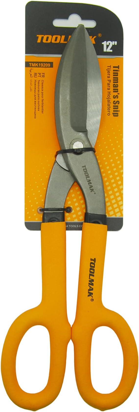 Tin Snips 12 Inch Straight Pattern Tinners Snips with Comfort Grip Sheet Metal Cutting Shears Heavy Duty