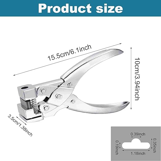 Heavy Duty T Slot Shape Hole Punch, Handheld Tag Punches Airplane Hole Punch Butterfly T-Hook Clamp Pliers Cutter for Paper Crafts, Badge & ID Card, PVC Cardboard(Silver)
